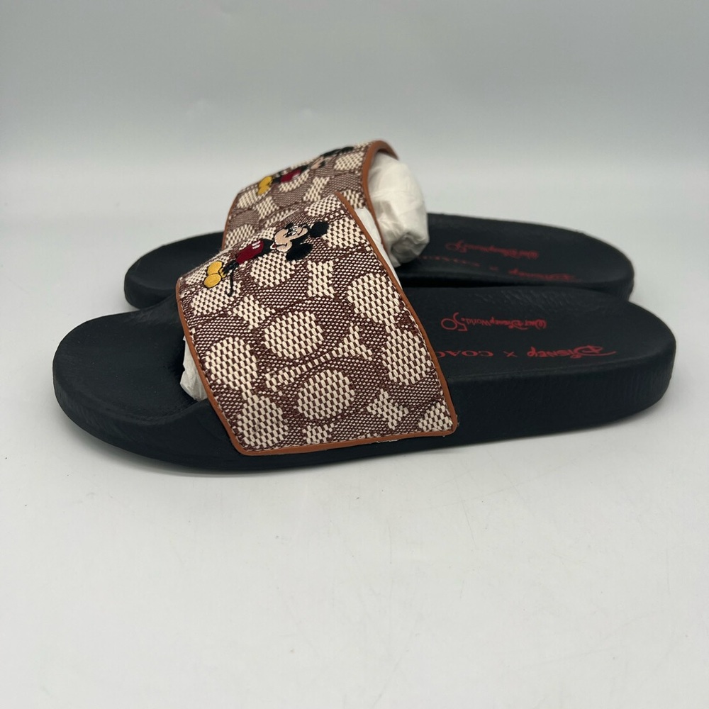 Disney Parks Signature Textile Jacquard Mickey Slides - Picture 4 of 15